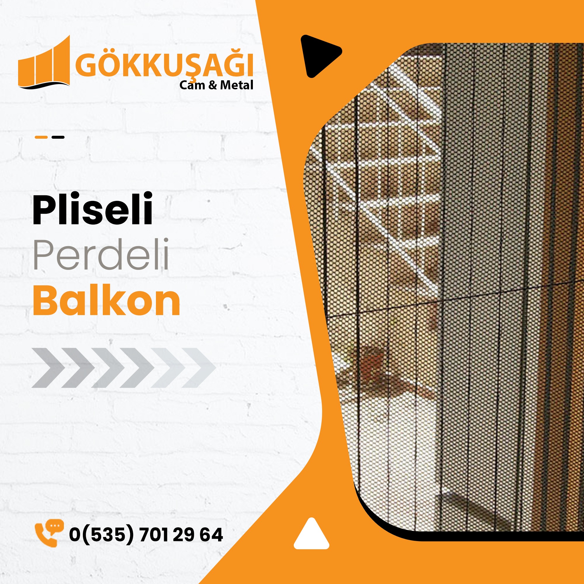 Meram Pliseli Perdeli Cam Balkon